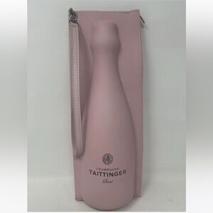 Pink Champagne Taittinger Rose' Insulated Bottle Holder / Cooler w Wrist Strap